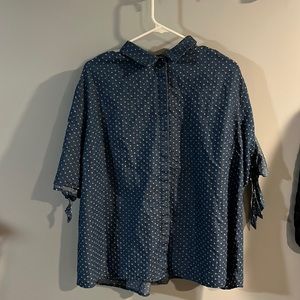 Eloquii Short-Sleeve Chambray Button-Down shirt